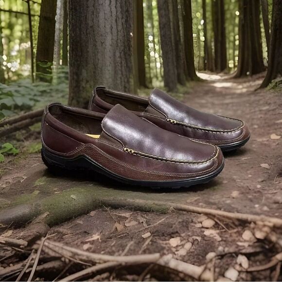 Cole Haan 161 C04059 C8 Tucker Venetian Men's Brown Leather Loafers Size 13M - Picture 1 of 16
